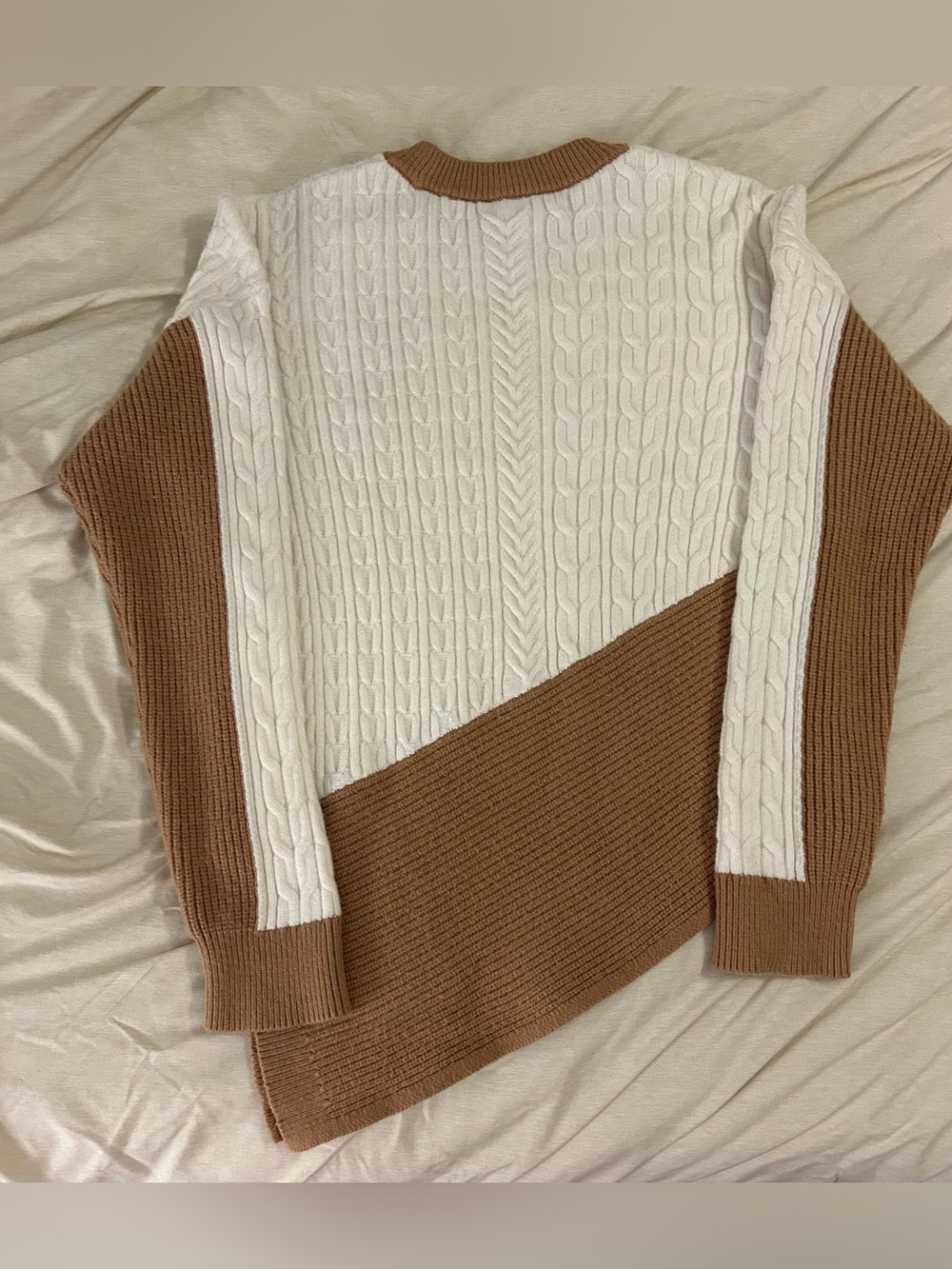 Express Color block Cable & Ribbed Sweater - Picture 3 of 3